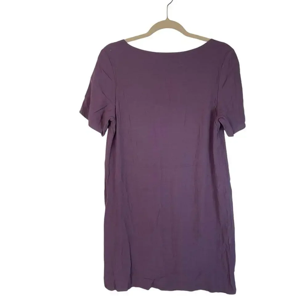 Aritzia Wilfred Free Teigen Dress Size M Purple Short Sleeve Midi Casual Minimal